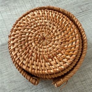 Anthropologie Woven Coasters - Warm Brown